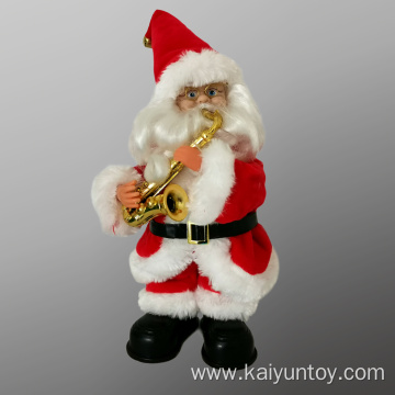 30cm Musical Santa Claus Saxophone Xmas Decoration Toy